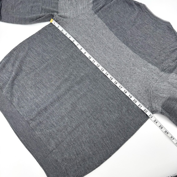 Calvin Klein Merino Wool Italain Knit Blend Color-block Striped V Sweater - Picture 5 of 11